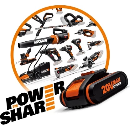 Worx Akku-Rasentrimmer WG163E.9 PowerShare 20 V Solo â Bild 3