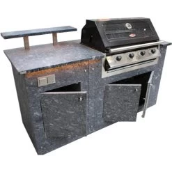 HĂ€usler Outdoor-KĂŒche Azul Noche 180x60x110 Cm Barplatte VA-StĂŒtzen Beleuchtung